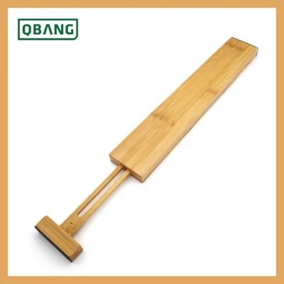 Divisori per cassetti da cucina espandibili in legno di bambù naturale per organizer per cassetti da cucina, camera da letto, bagno